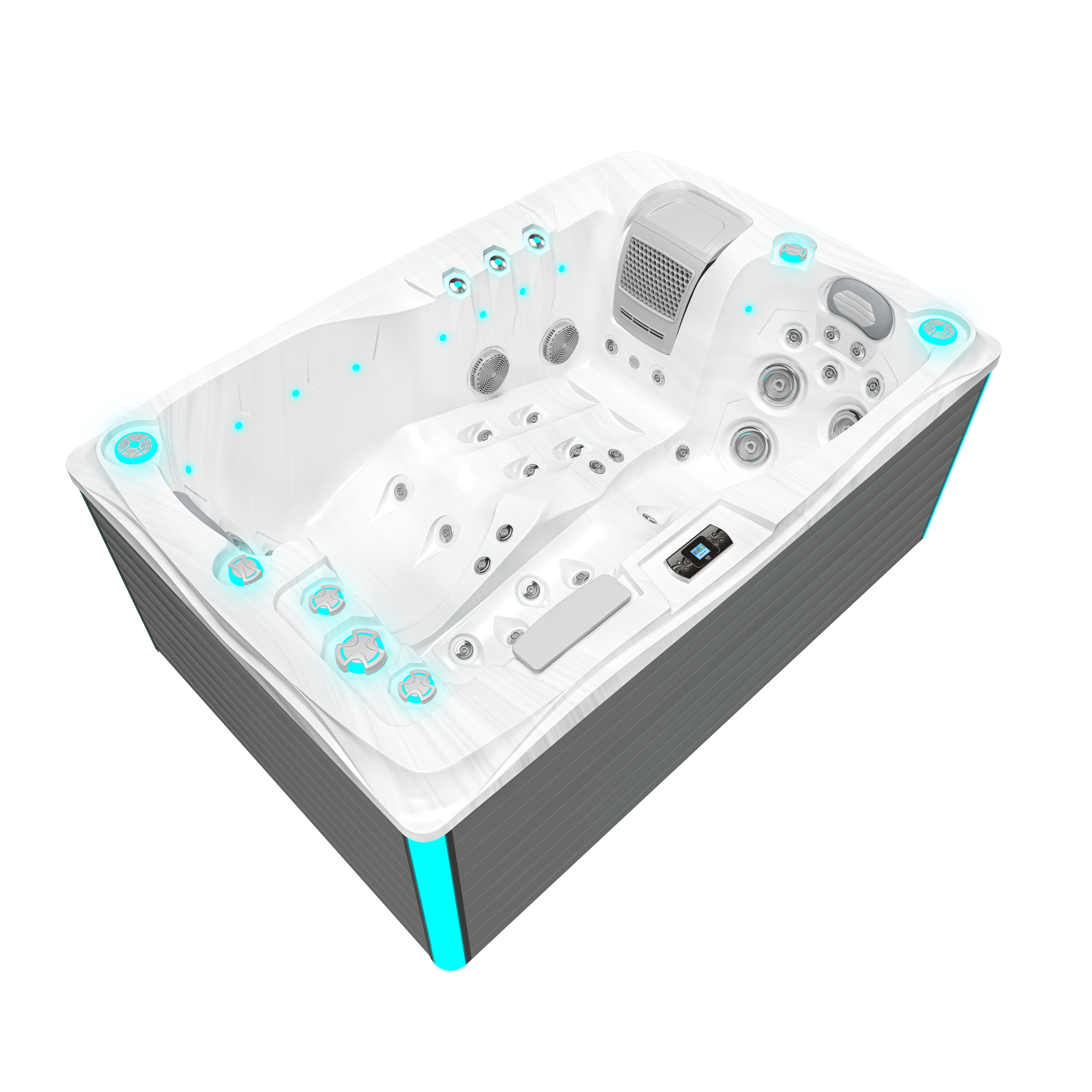 market-spas-essentiel-twin-plug-and-play-spa-2-places-white-marble image 3