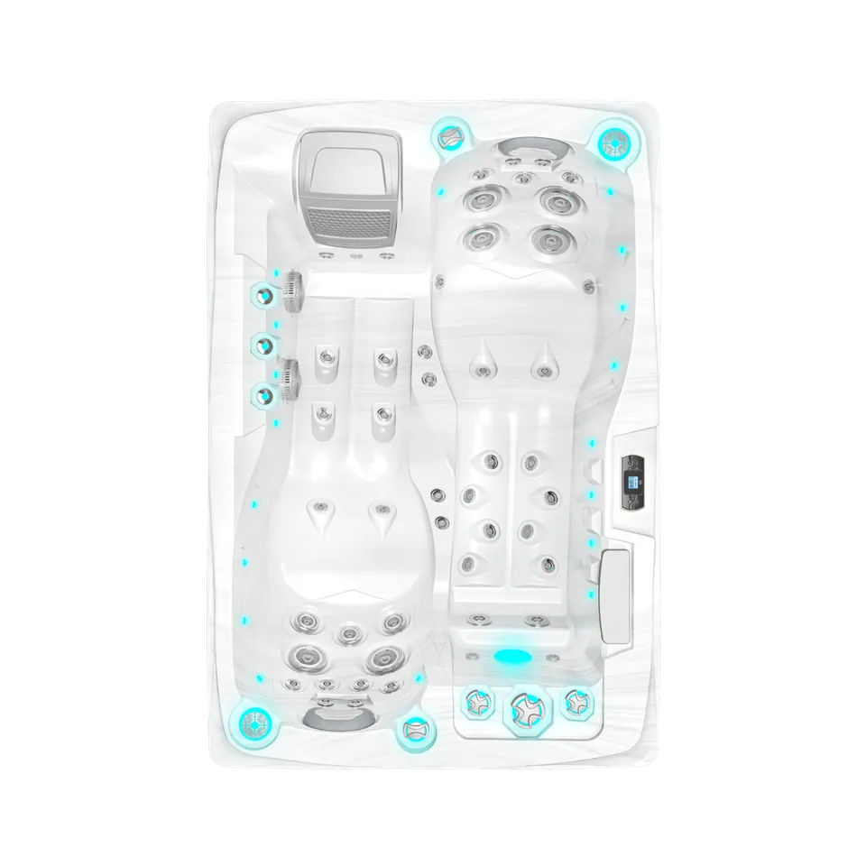 market-spas-essentiel-twin-plug-and-play-spa-2-places-white-marble image 1